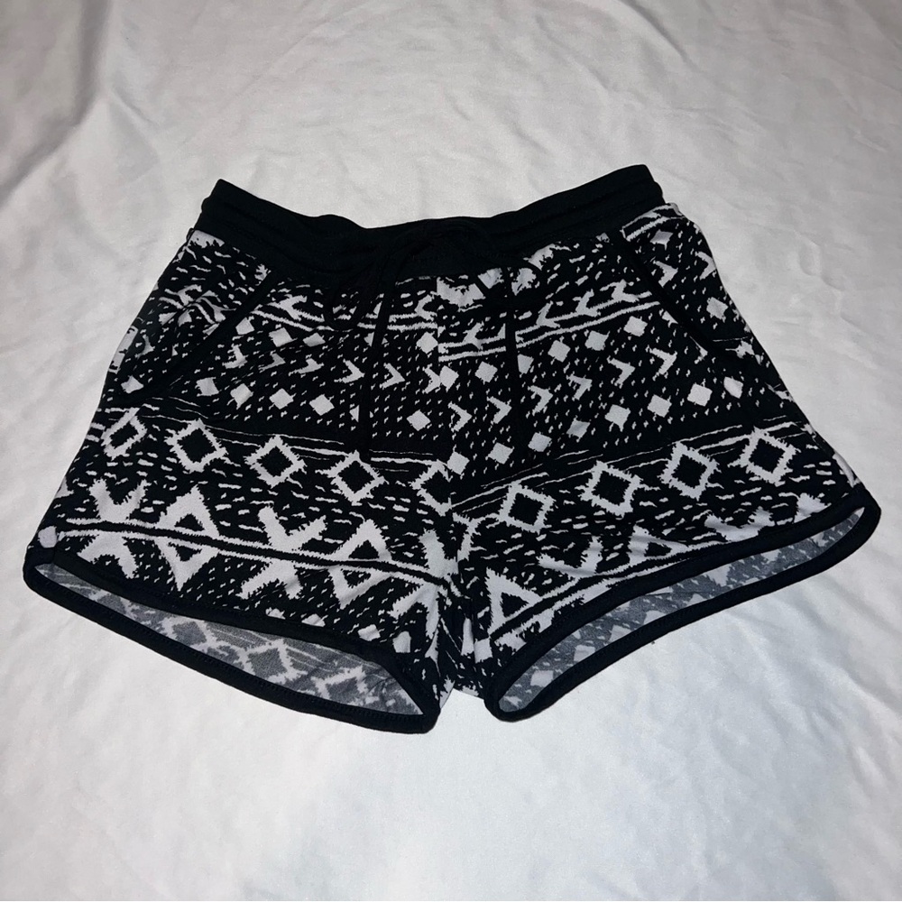 Black And White Print Shorts